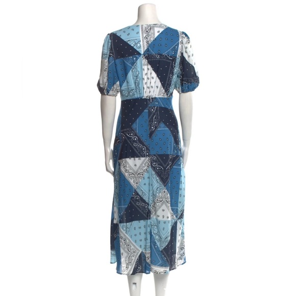 NWT Staud Mini Dress Blue Paisley Print - Picture 2 of 3